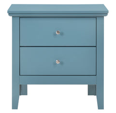 Teal Elegance Nightstand With Drawers