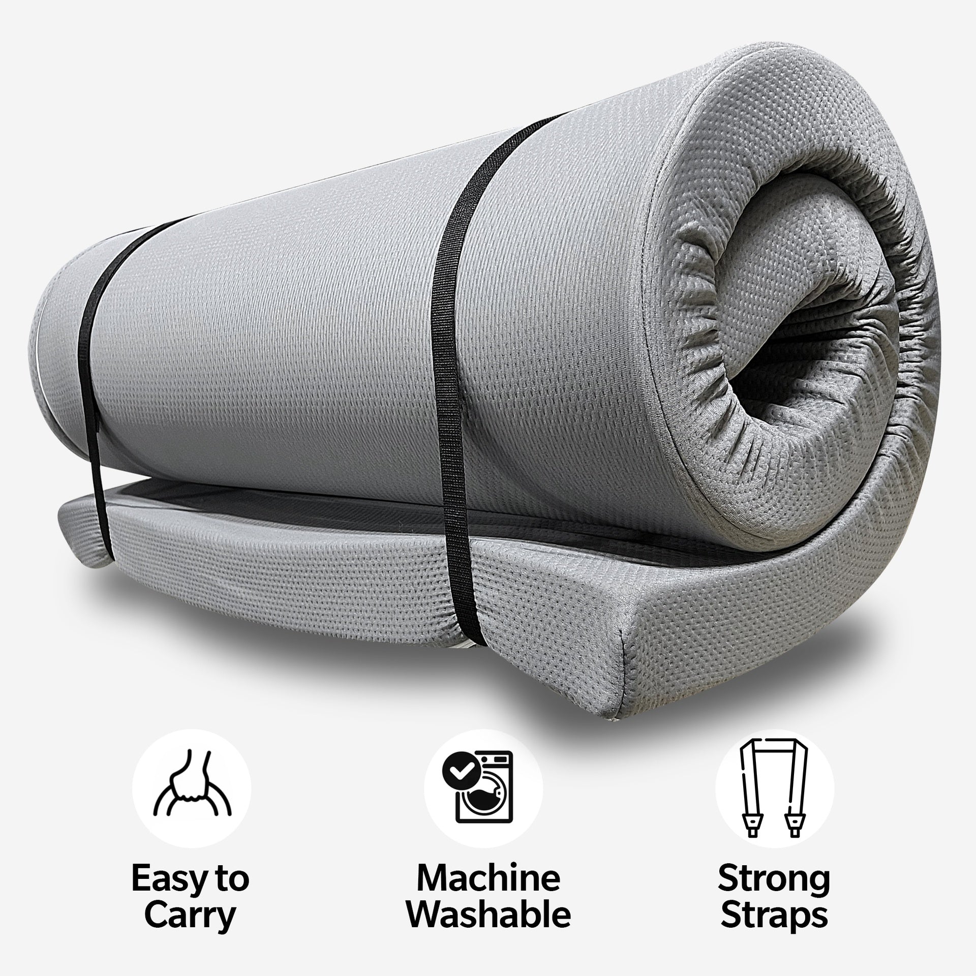 Memory Foam Camping Mattress - 75"x38"x4" Perfect for Outdoor Activities, RVs, Guest Rooms, and Dorms; Foldable, Portable, with Water-Resistant Zipper Cover, CertiPUR-US Certified