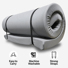 Memory Foam Camping Mattress - 75"x38"x4" Perfect for Outdoor Activities, RVs, Guest Rooms, and Dorms; Foldable, Portable, with Water-Resistant Zipper Cover, CertiPUR-US Certified