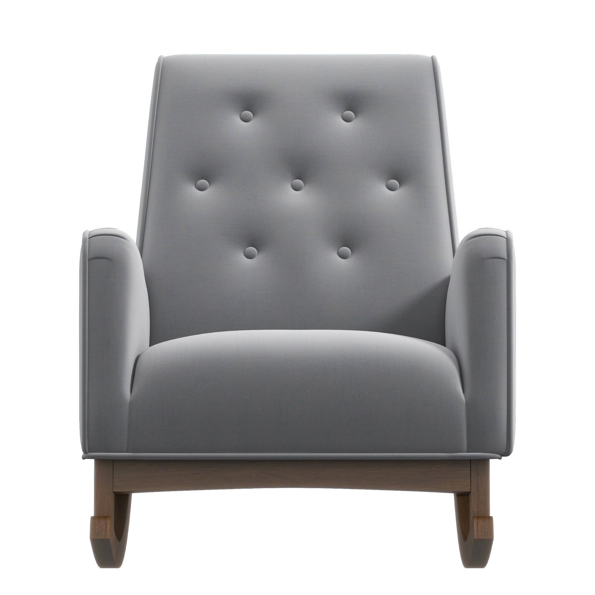 Premium Demetrius Light Grey Fabric Solid Wood Rocking Chair for Living Room and Nursery 36.6"H x 27.5"W x 39"D or Living Room Bedroom Reading