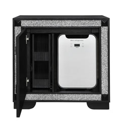 Soulmarie Charcoal Nightstand with Cooler and Speaker