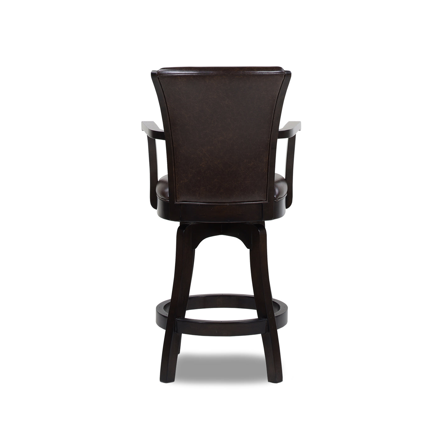 Williams 27in Swivel Counter Height Bar Stool, Vintage Brown Faux Leather
