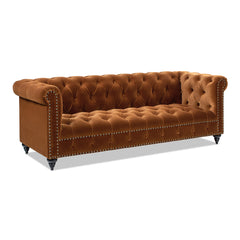 Alto 88" Tufted Chesterfield Sofa, Burnt Orange  Performance Velvet