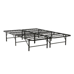 Metal Mattress Foundation Bed Frame, Cal King Size Bed Base, Bedroom Furniture, Black
