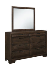 Contemporary Design 8-Drawers Dresser 1pc Bedroom Furniture Warm Espresso Finish Raised Panel Front