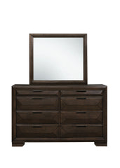 Contemporary Design 8-Drawers Dresser 1pc Bedroom Furniture Warm Espresso Finish Raised Panel Front
