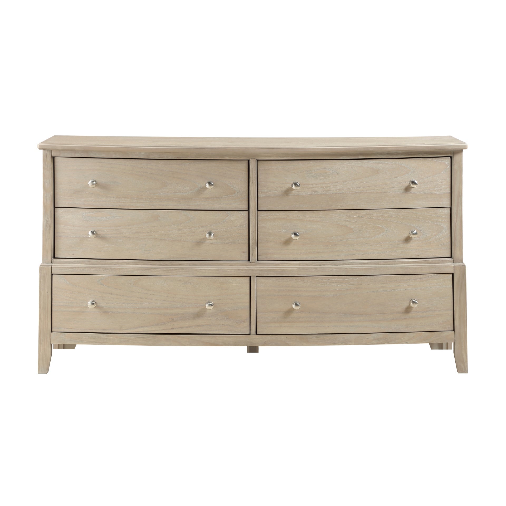 Classic Farmhouse Style Six-Drawer Dresser Beige Finish Wooden Bedroom Furniture 1pc Strong Durable