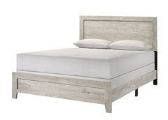 Whitewashed Wood Finish 1pc Queen Size Panel Bed Beautiful Wooden Bedroom Furniture Contemporary Style