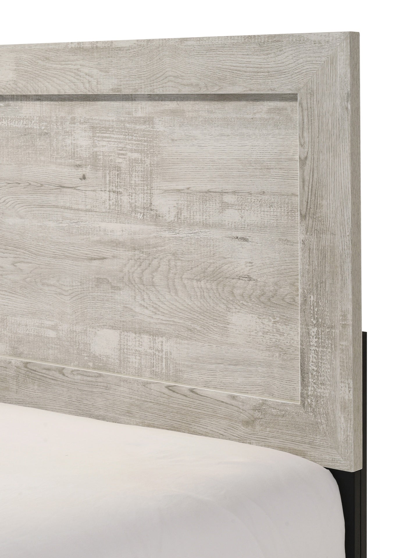 Whitewashed Wood Finish 1pc Queen Size Panel Bed Beautiful Wooden Bedroom Furniture Contemporary Style