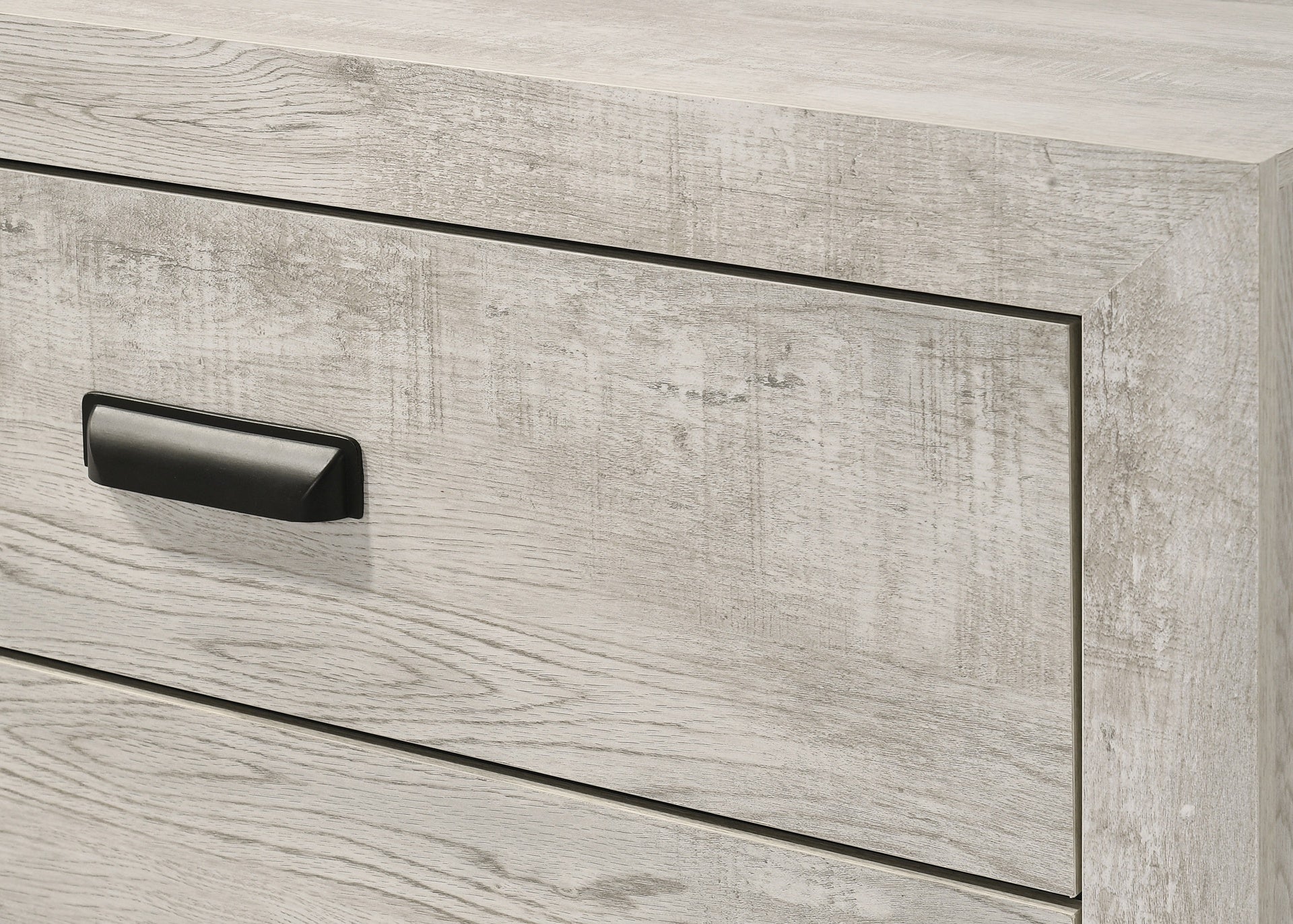 1pc Transitional 4-Drawer Tall Chest Metal Hardware Whitewashed Wood Finish Wooden Bedroom Furniture