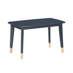 Navy Blue Finish 5-Piece Pack Children Table and Chairs Set Sturdy Wood Frame Furniture, Small Play Table with Chairs