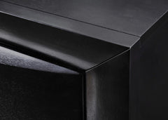 1pc Contemporary Queen Captain's Platform Bed Bookcase Shelves Headboard Side Storage Solid Wood Wooden Bedroom Furniture Black Finish