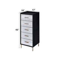 Myles Black, Silver & Gold Finish Jewelry Armoire