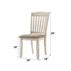 Fedele Tan Fabric & Cream Finish Side Chair (Set of 2)