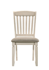 Fedele Tan Fabric & Cream Finish Side Chair (Set of 2)