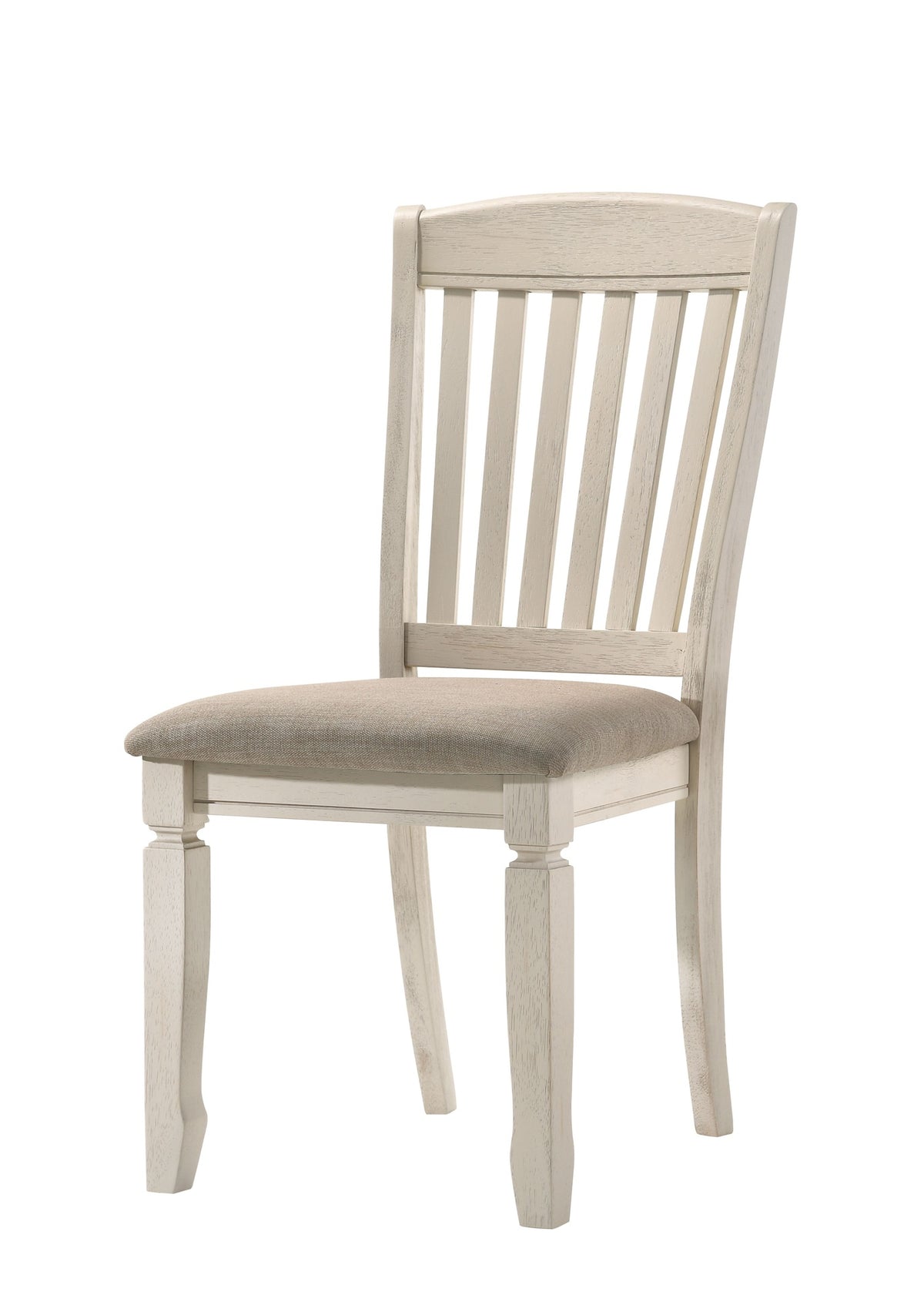 Fedele Tan Fabric & Cream Finish Side Chair (Set of 2)