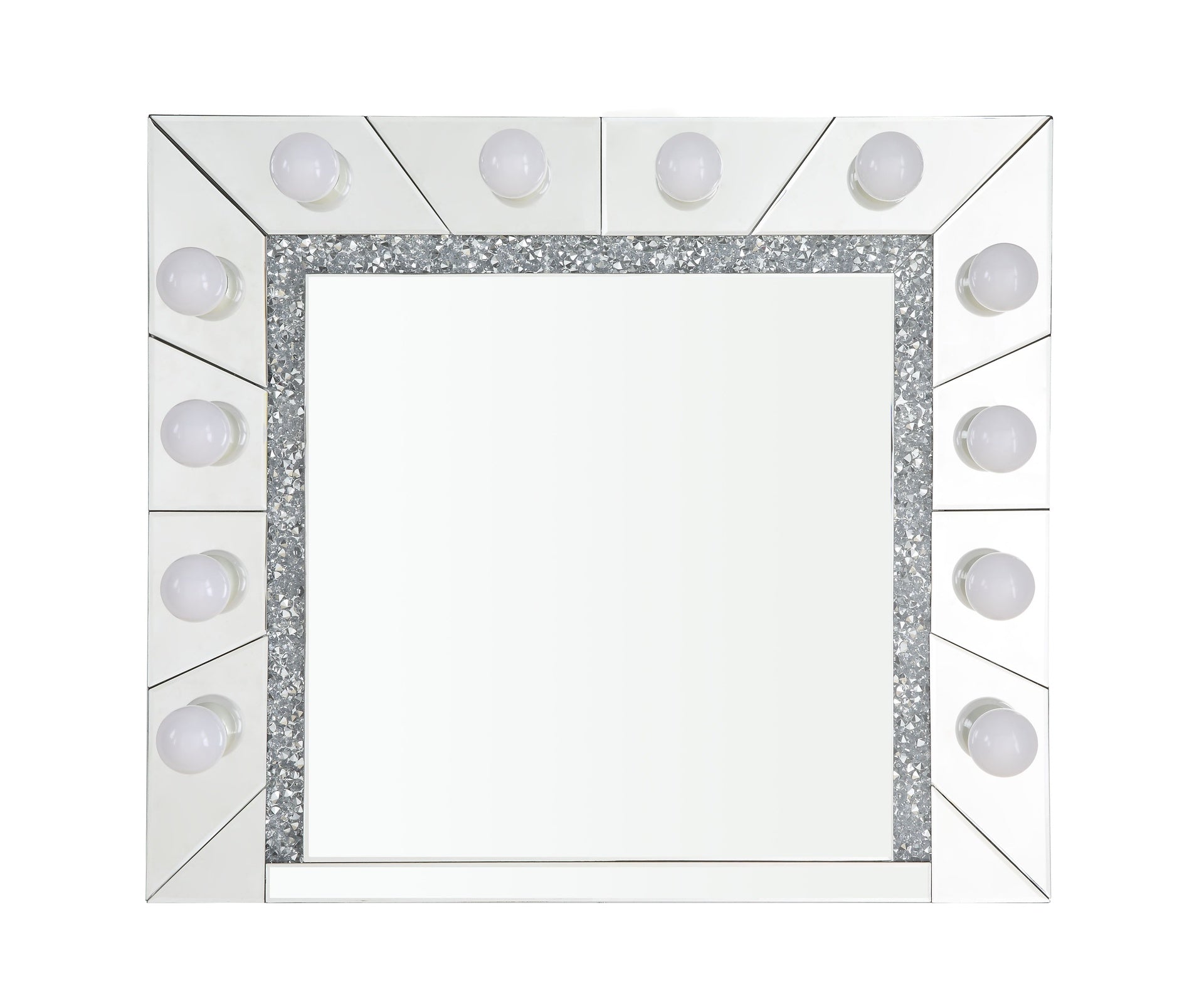 Noralie Mirrored & Faux Diamonds Accent Mirror (Assembled)