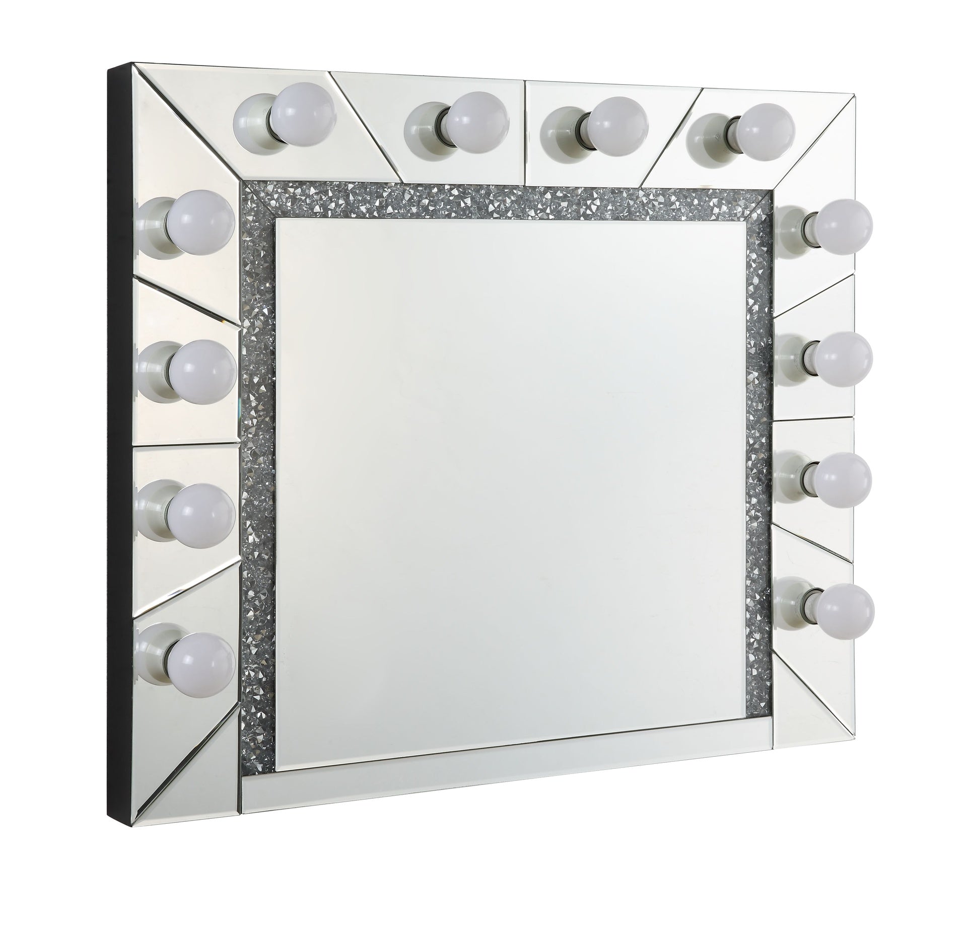 Noralie Mirrored & Faux Diamonds Accent Mirror (Assembled)