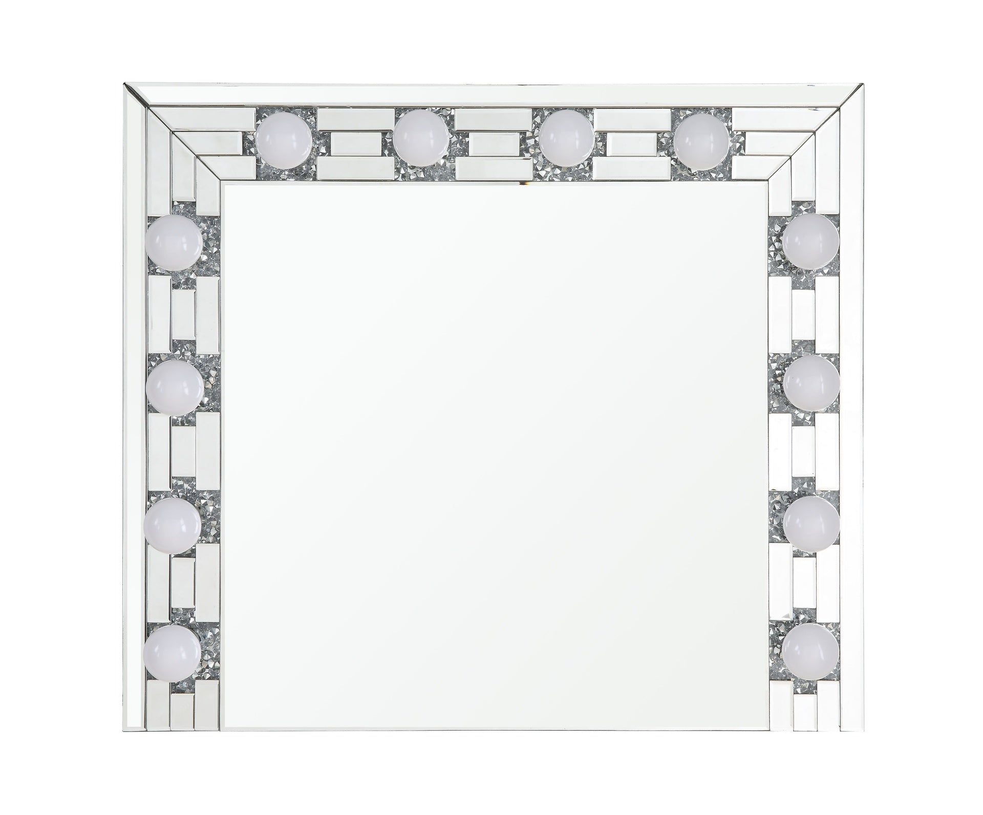 Noralie Mirrored & Faux Diamonds Accent Mirror (Assembled)