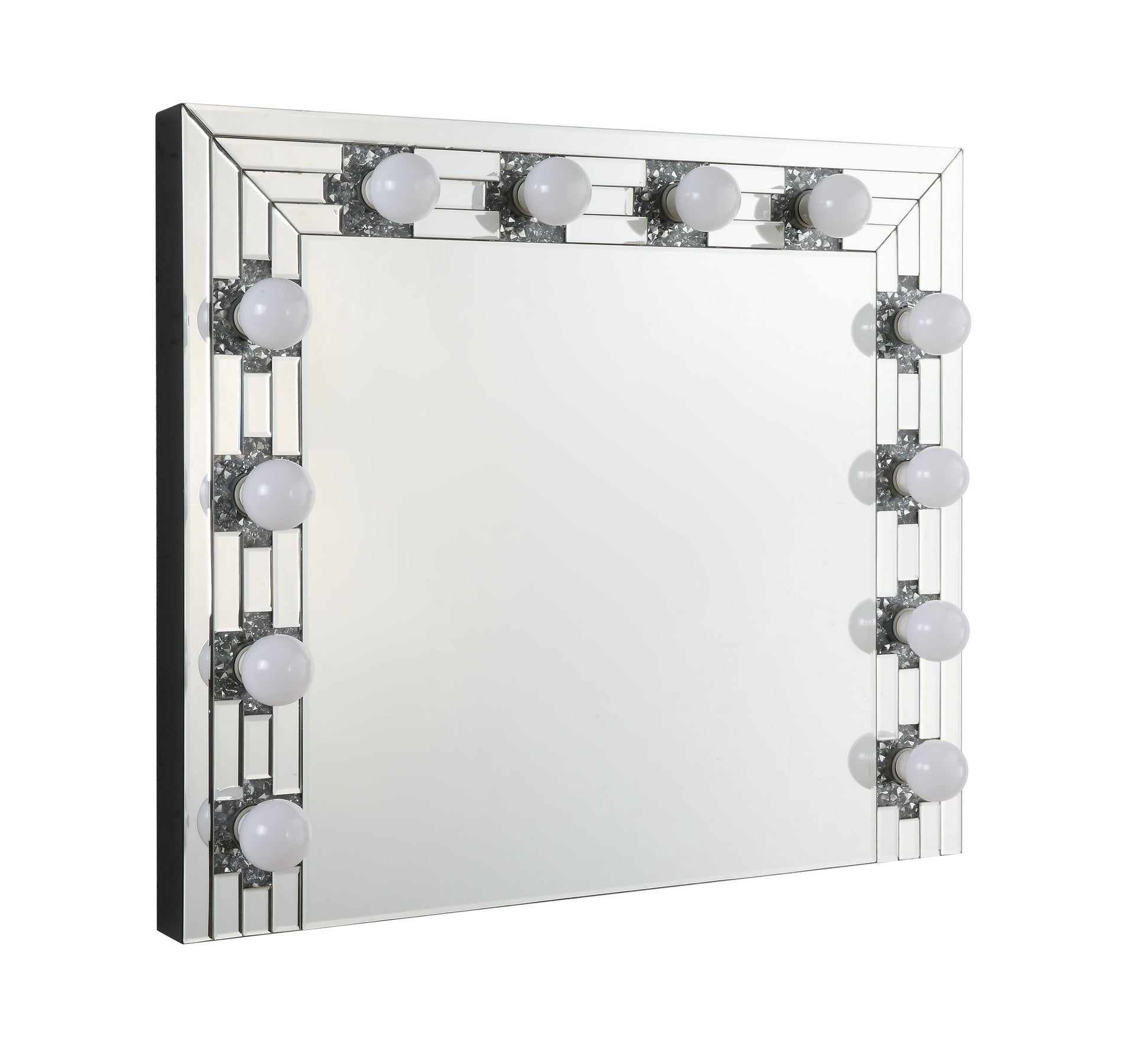 Noralie Mirrored & Faux Diamonds Accent Mirror (Assembled)
