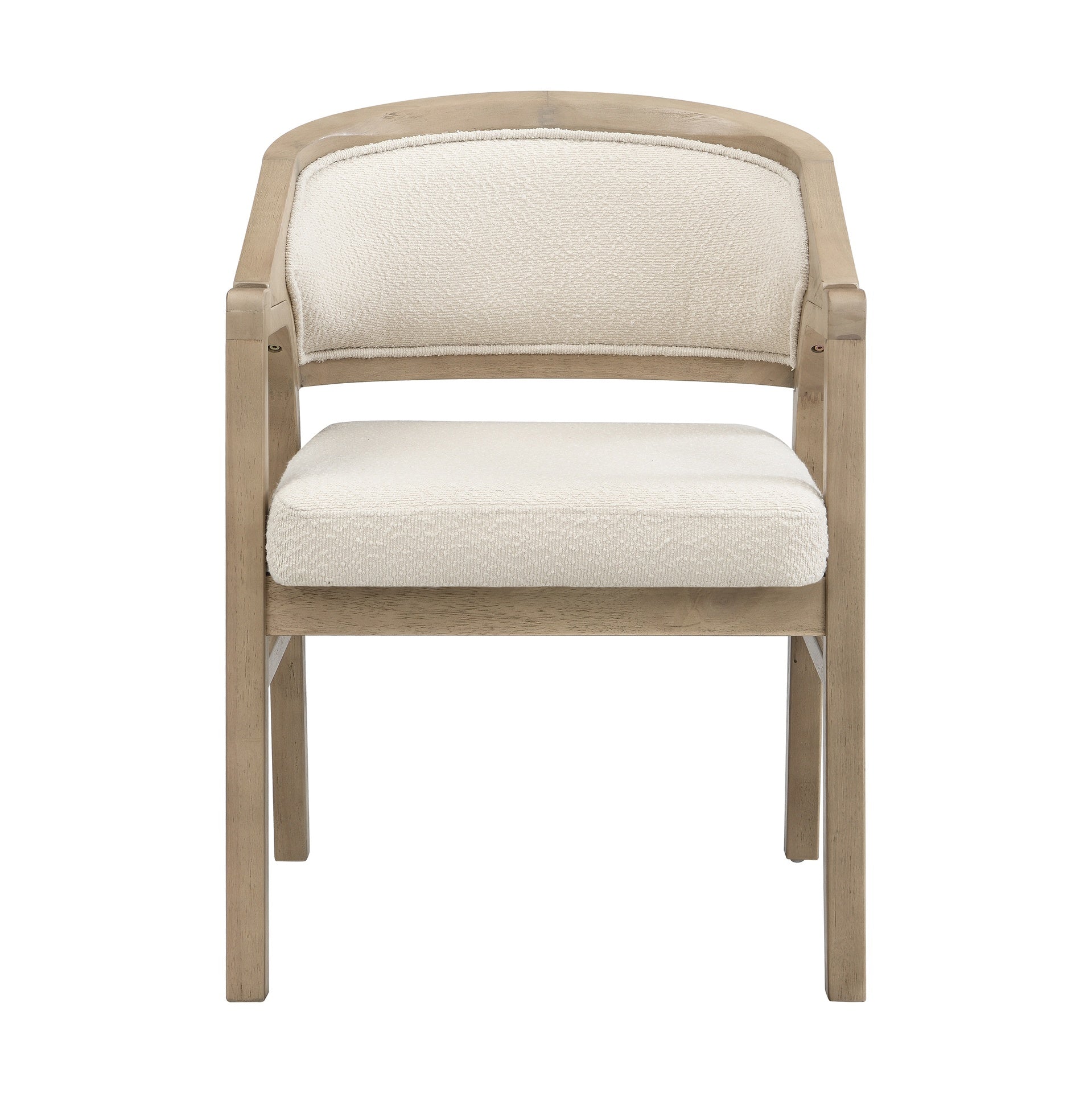Wooden Frame Dining Chair with upholstere back,Frame color Light Ash,set of 2