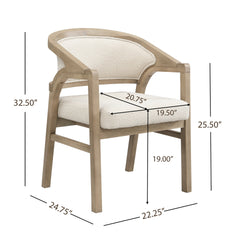 Wooden Frame Dining Chair with upholstere back,Frame color Light Ash,set of 2