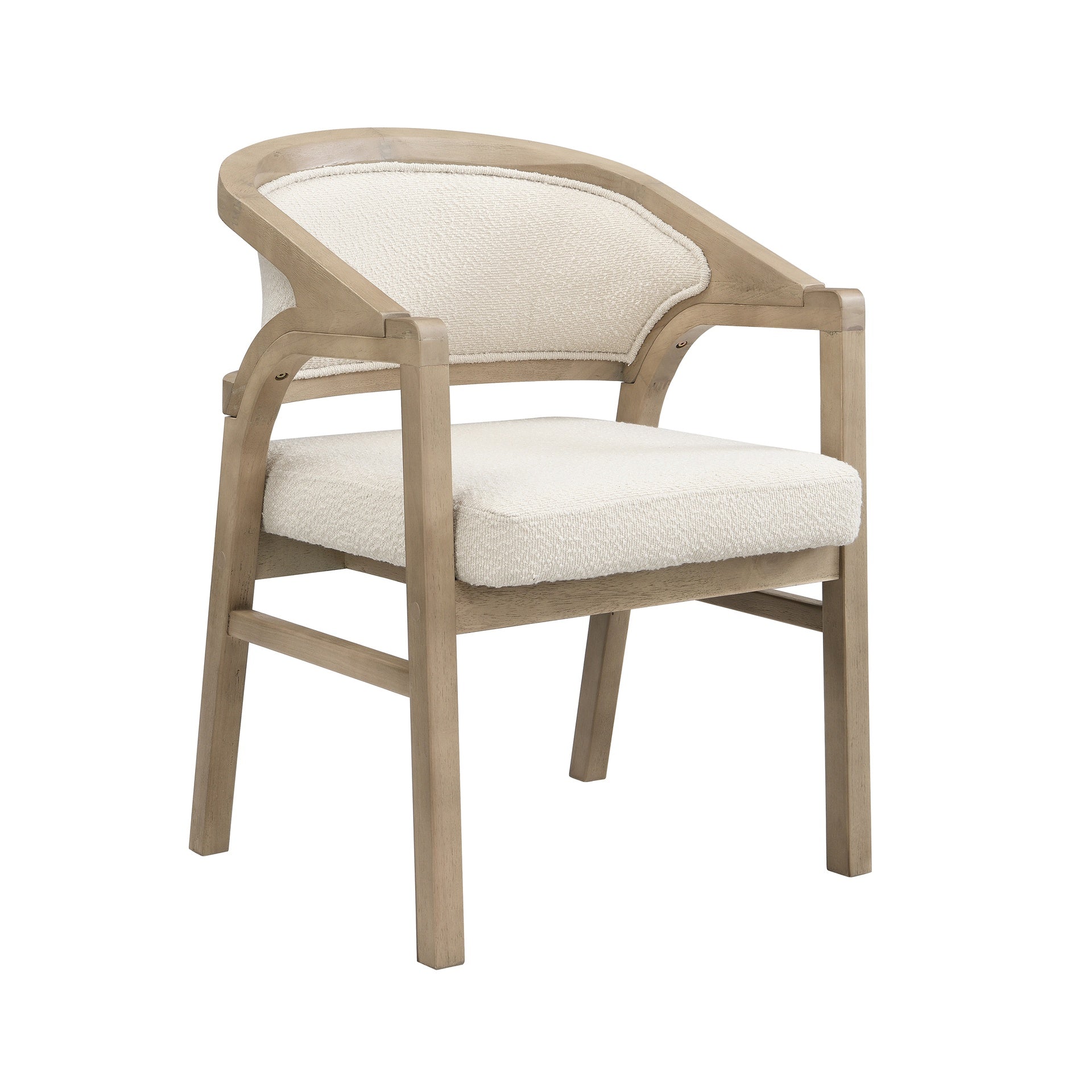 Wooden Frame Dining Chair with upholstere back,Frame color Light Ash,set of 2