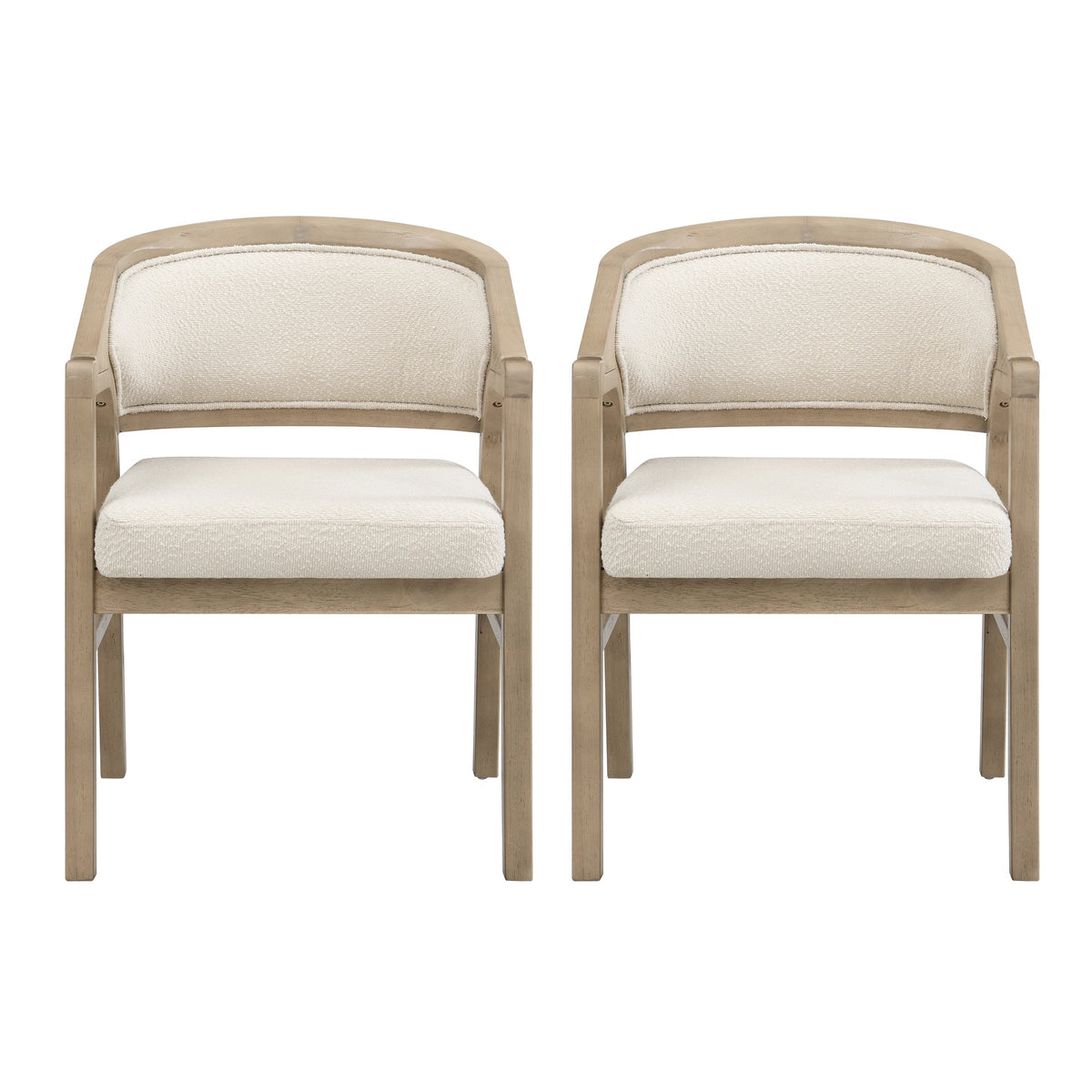 Wooden Frame Dining Chair with upholstere back,Frame color Light Ash,set of 2