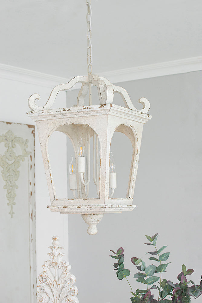 4 - Light Wood Chandelier, Hanging Light Fixture with Adjustable Chain for Kitchen Dining Room Foyer Entryway, Bulb Not Included