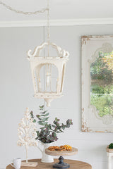 4 - Light Wood Chandelier, Hanging Light Fixture with Adjustable Chain for Kitchen Dining Room Foyer Entryway, Bulb Not Included