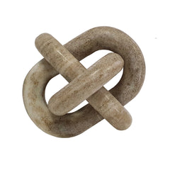 6x6x6" Decorative Marble Chain Sculpture, Cream