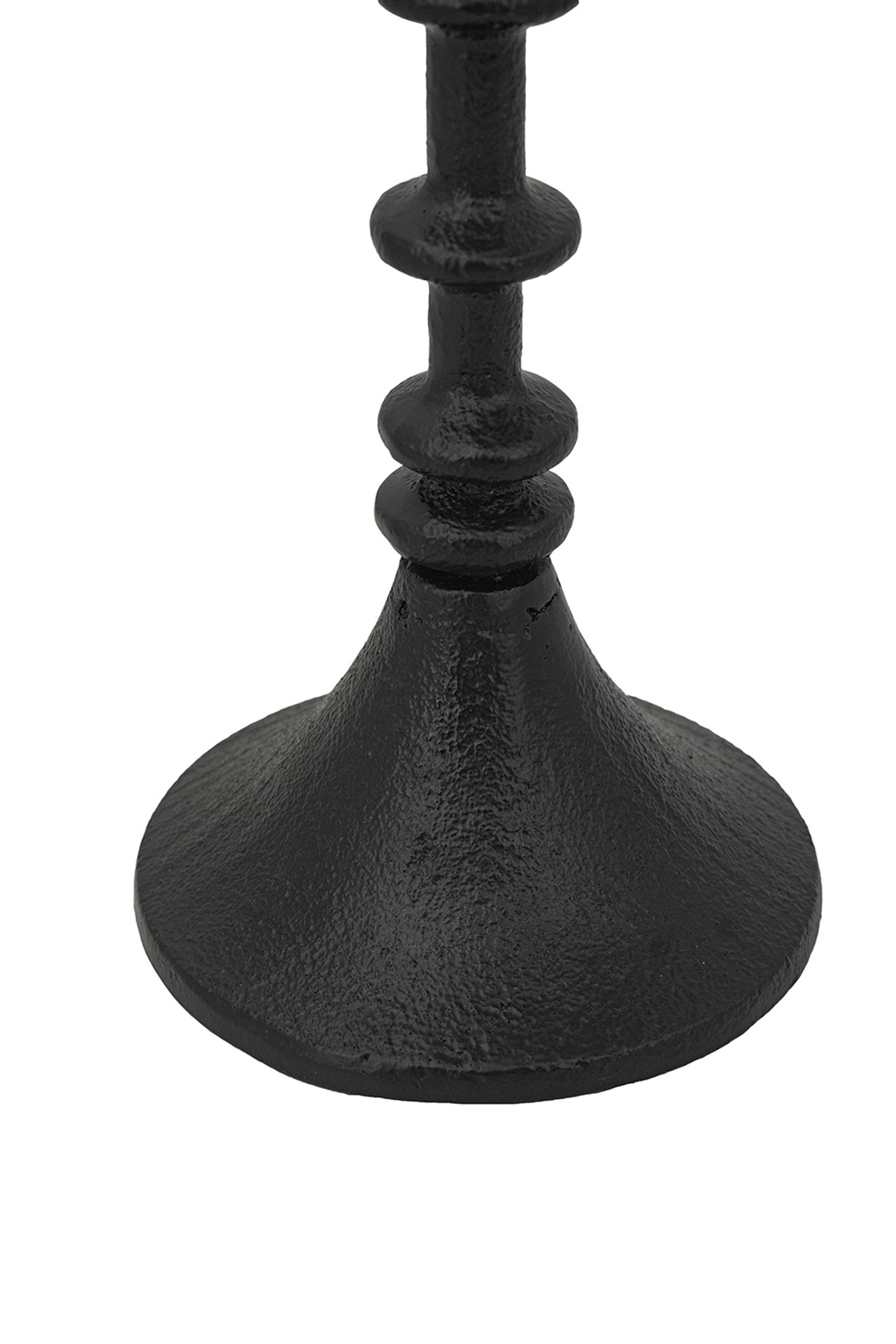 D4x11" Decorative Black Iron Candle Holder with Spindle Design
