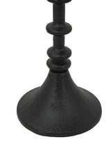 D4x11" Decorative Black Iron Candle Holder with Spindle Design