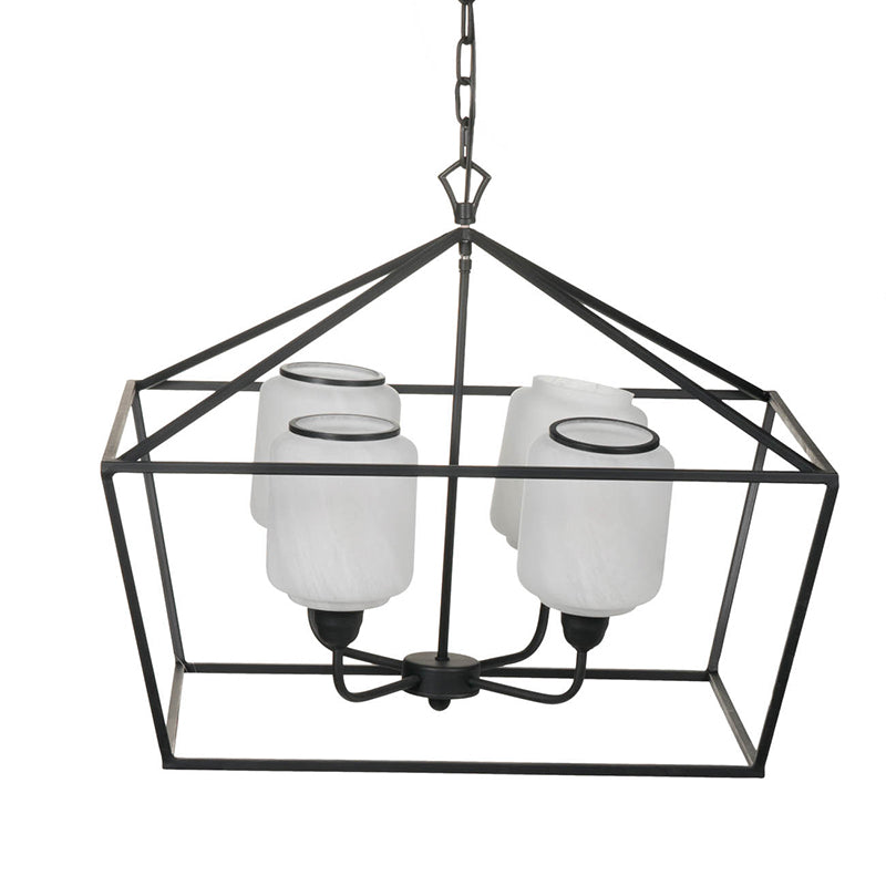 26x26x21.9" Iron Chandelier, Sleek Industrial Style Hanging Light Fixture for Kitchen Dining Room Foyer Entryway, Bulb Not Included
