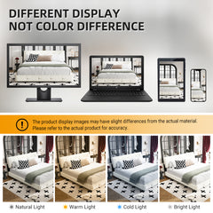 King Size Bed Frame,Tufted Headboard with Extra-Large Ultra-Soft Cloud Pillow Design,Chenille Platform Bed with Metal and Wooden Slats Double Support,Solid and Stable,Noise-Free,Beige/White