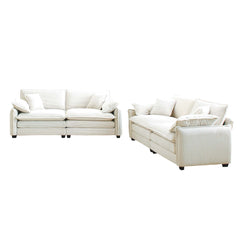 Modern Living Room Sofa Two-Piece Set, Suitable for Living room and Bedroom Sofa Set, Consists of two pieces of 2 Seater Sofa,Beige Corduroy