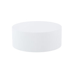 Contemporary Round Coffee Table with Handcrafted Relief, φ35.43inch, Whtie (Same Sku:W87676995)