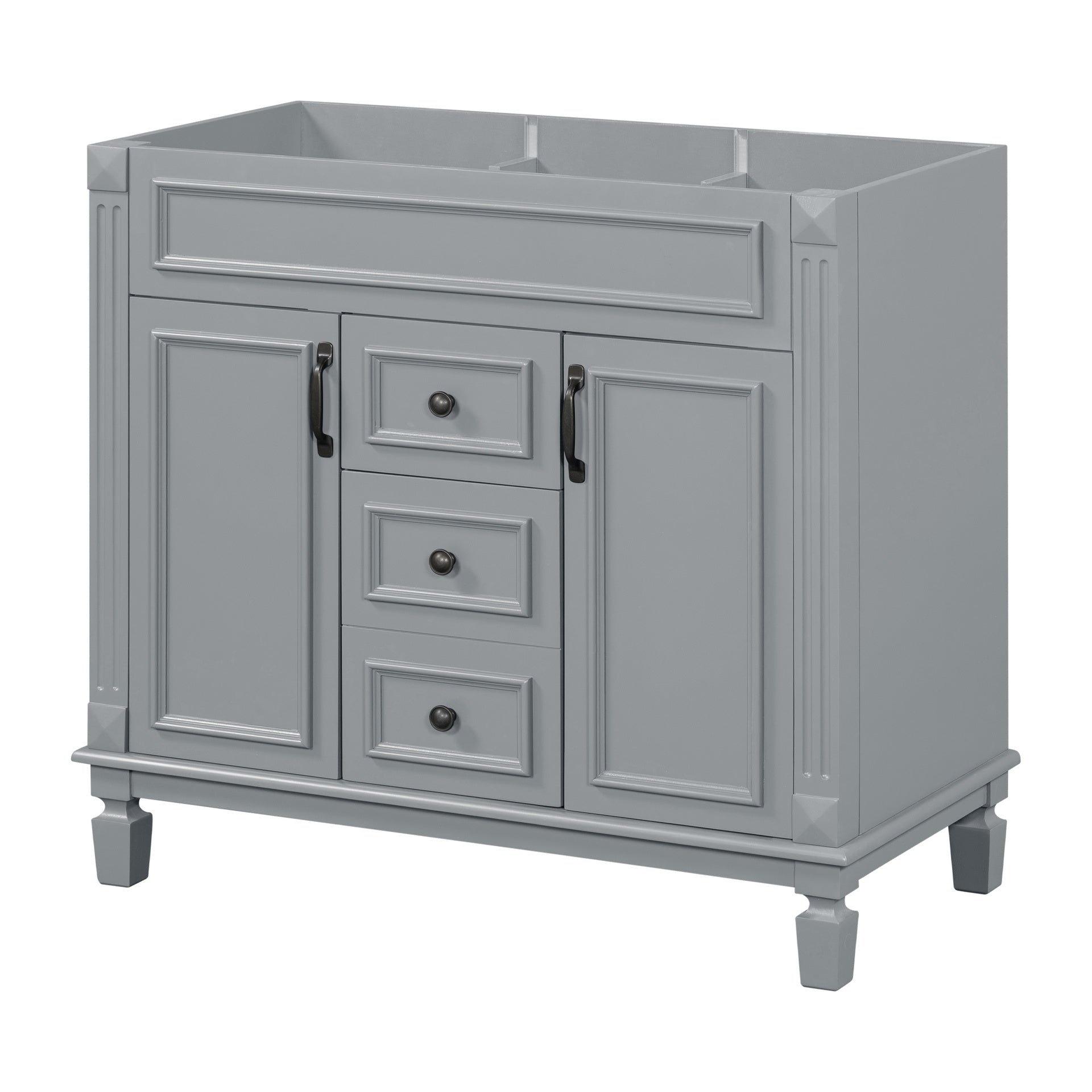 36'' Bathroom Vanity without Top Sink, Cabinet only, Modern Bathroom Storage Cabinet with 2 Soft Closing Doors and 2 Drawers