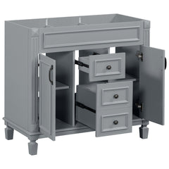 36'' Bathroom Vanity without Top Sink, Cabinet only, Modern Bathroom Storage Cabinet with 2 Soft Closing Doors and 2 Drawers