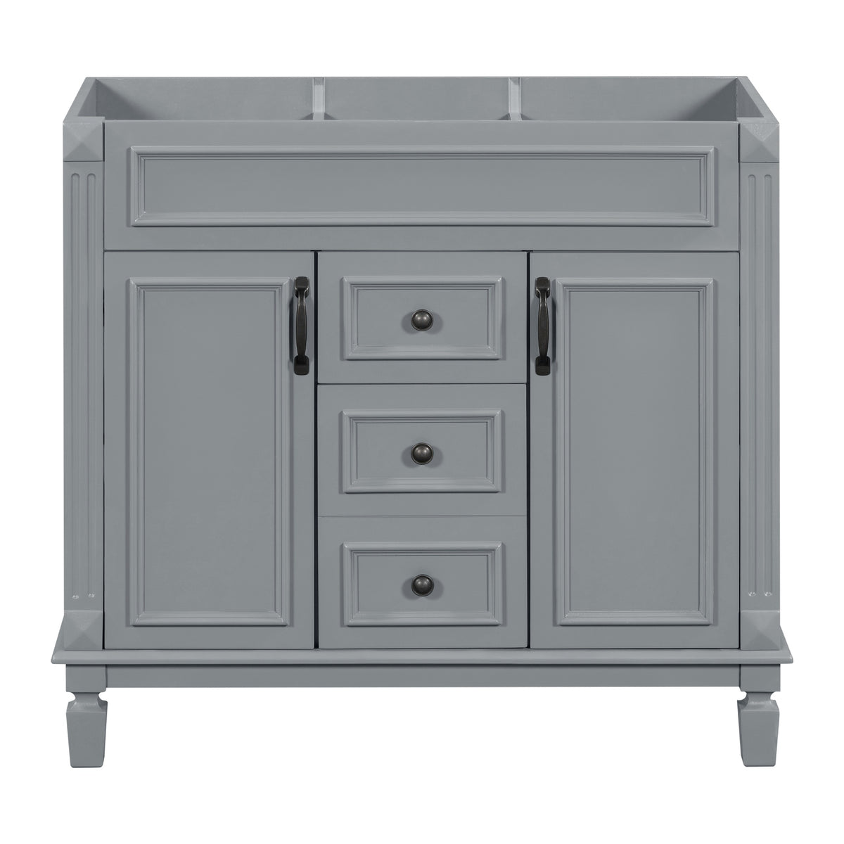 36'' Bathroom Vanity without Top Sink, Cabinet only, Modern Bathroom Storage Cabinet with 2 Soft Closing Doors and 2 Drawers
