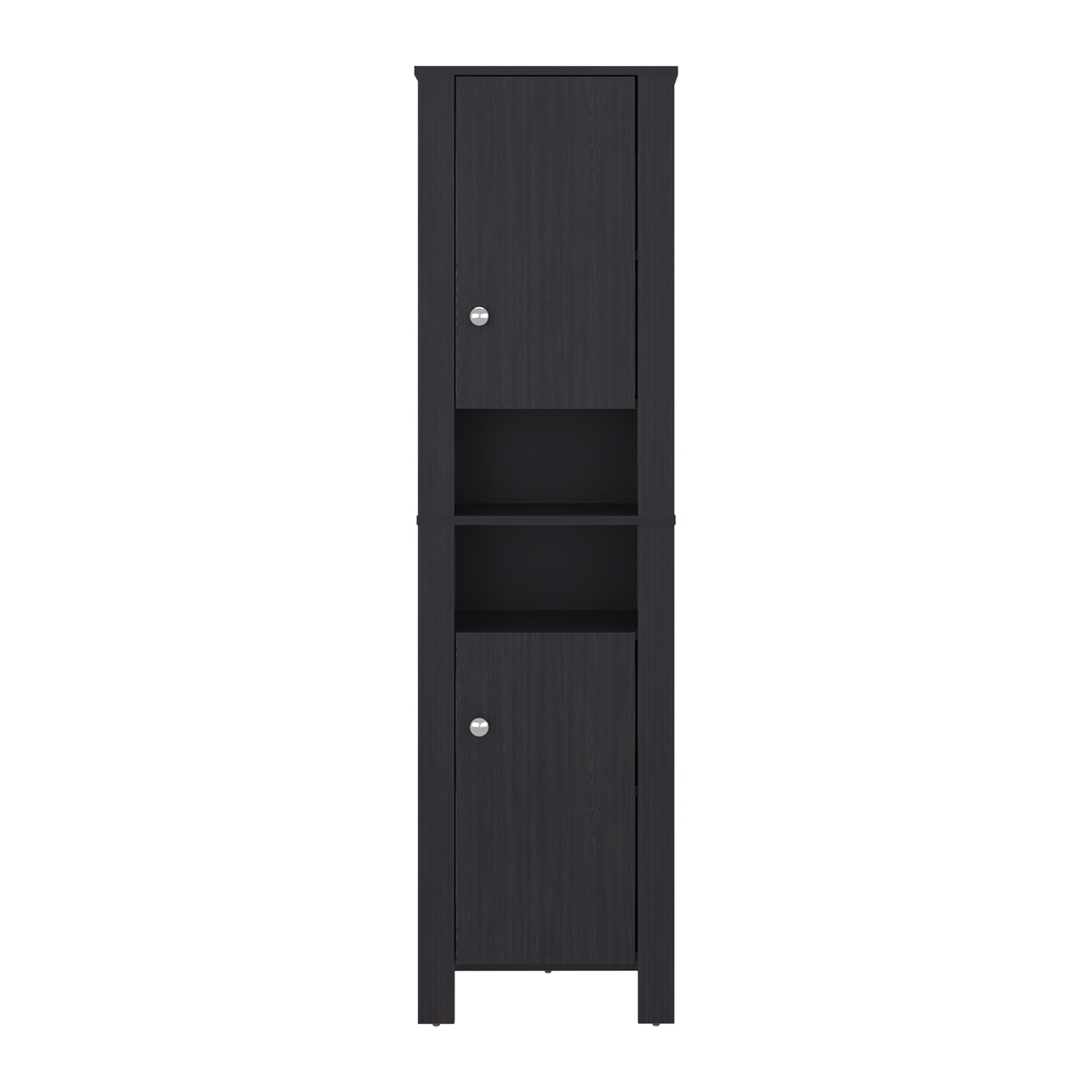 FM FURNITURE  Catalina Tall Stylish Cabinet, Bathroom Organizer with Closed Compartments and Daily Use Areas, Wenge