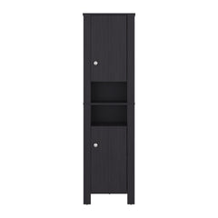 FM FURNITURE  Catalina Tall Stylish Cabinet, Bathroom Organizer with Closed Compartments and Daily Use Areas, Wenge