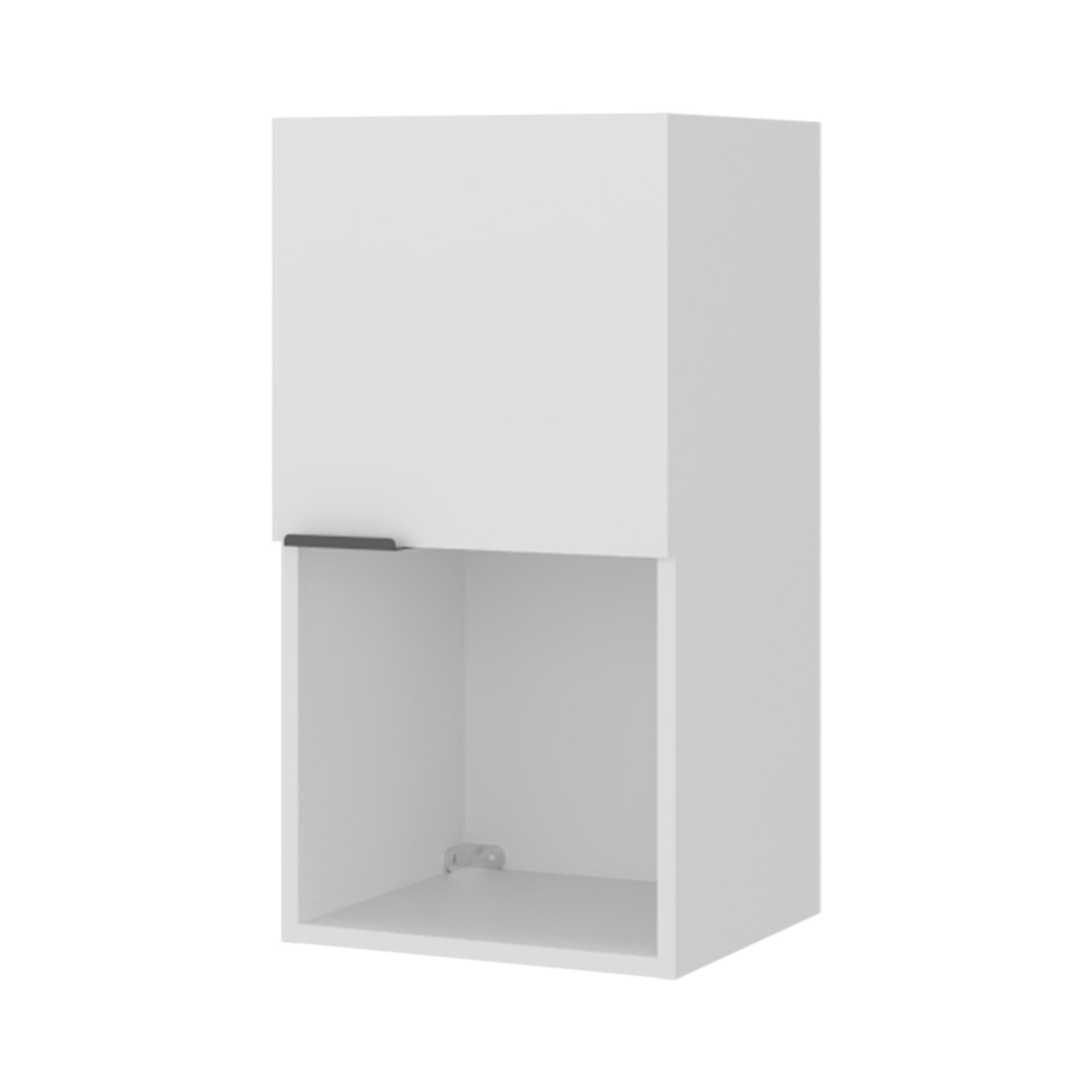 FM FURNITURE Wall-Mounted Bathroom Cabinet with Hidden Storage and Open Compartment, White