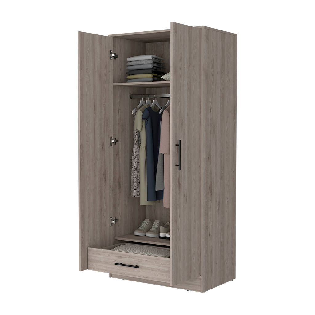 Rio Double Door Armoire, One Cabinet,  Hidden Drawer