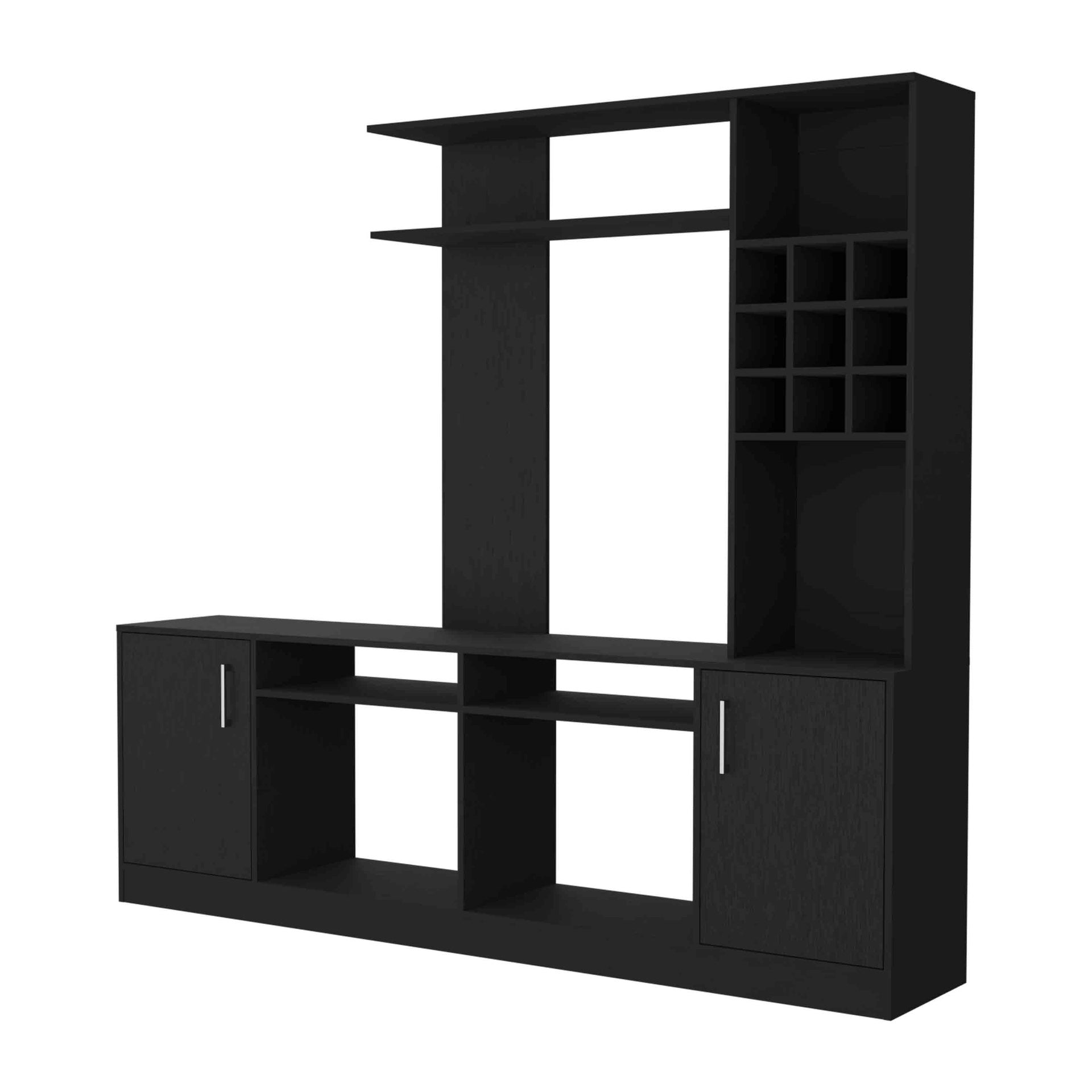 Vibrant Entertainment Center For TV´s up 78", Double Doors Cabinet, Storage Spaces, Six External Shelves