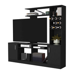 Vibrant Entertainment Center For TV´s up 78", Double Doors Cabinet, Storage Spaces, Six External Shelves