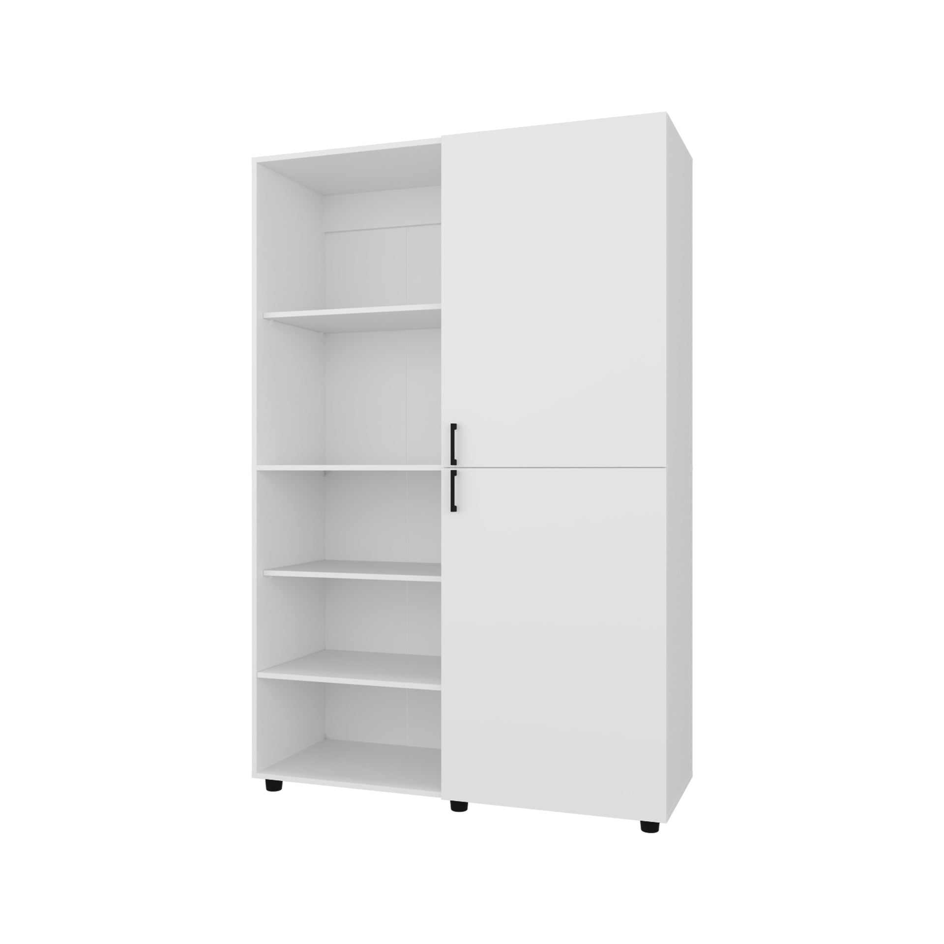 Ollie 2-Door Wardrobe with Open Storage,White