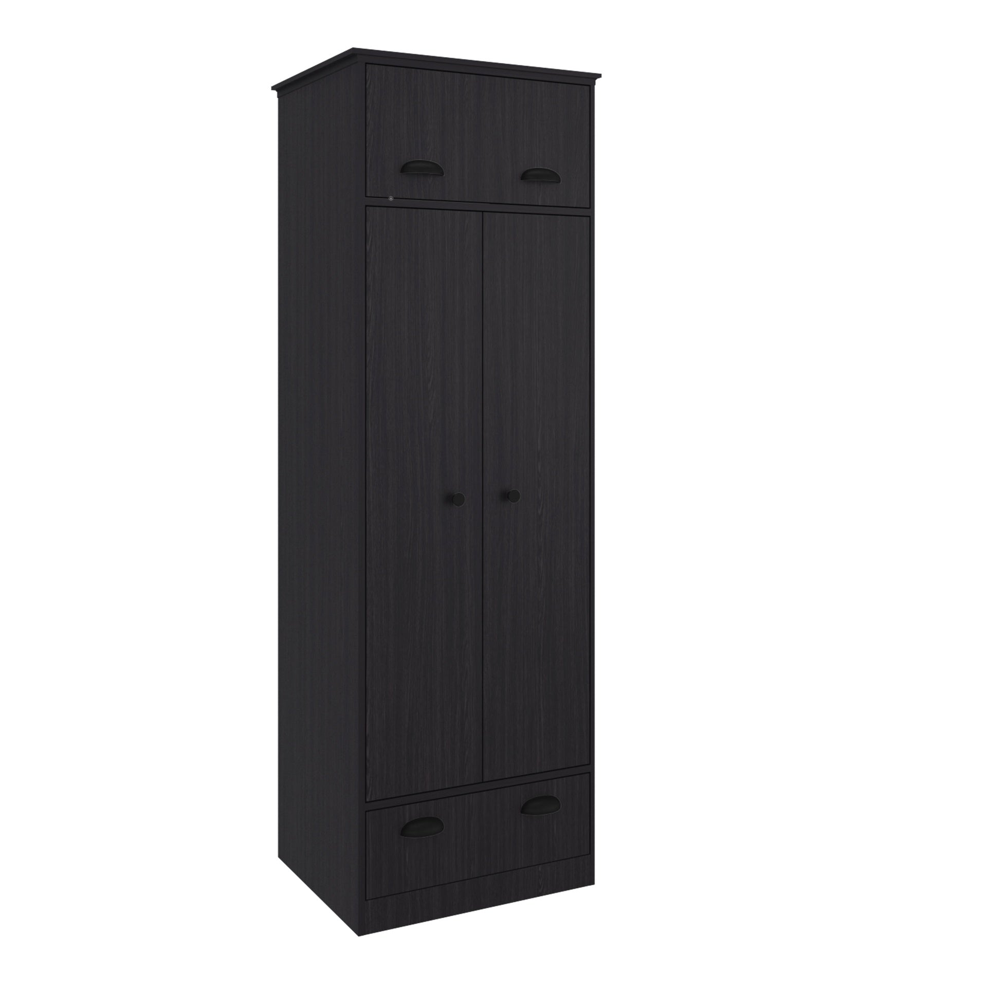 Linch Armoire with Hinged Drawer, Double Door Cabinet and 1-Drawer
