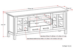 Kitchener 60 inch Wide Solid Wood TV Stand in Hickory Brown For TVs up to 65 inches