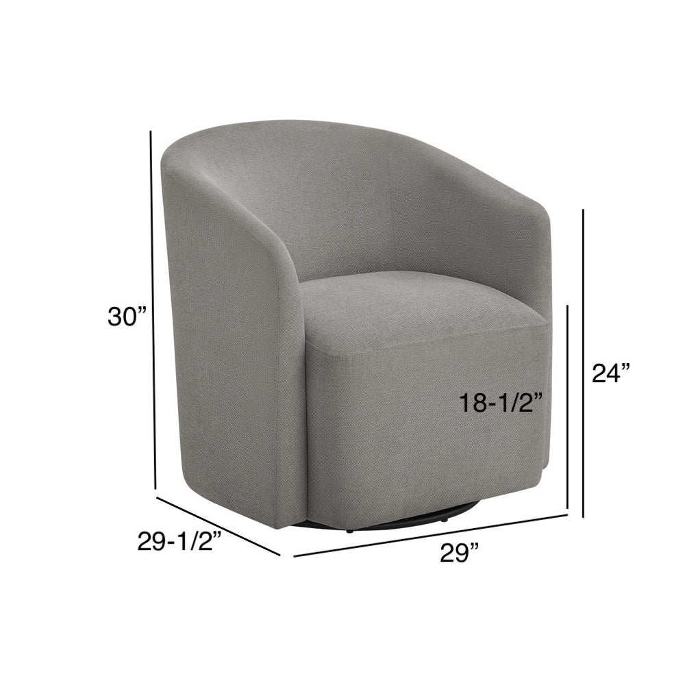 Ardena Grey Swivel Barrel Chair